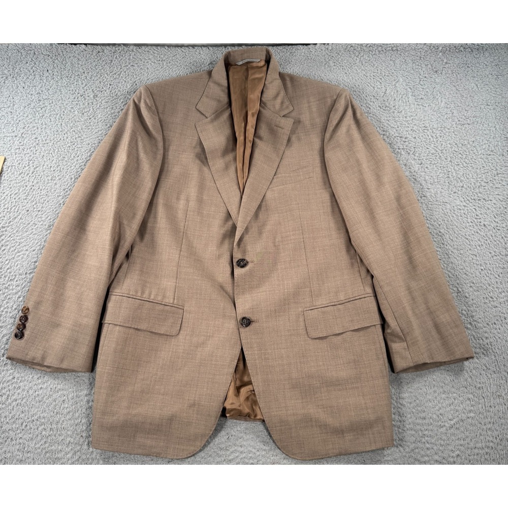Canali Blazer Coat Men's 37 Brown Wool 2-Button Suit Jacket Formal Career Italy